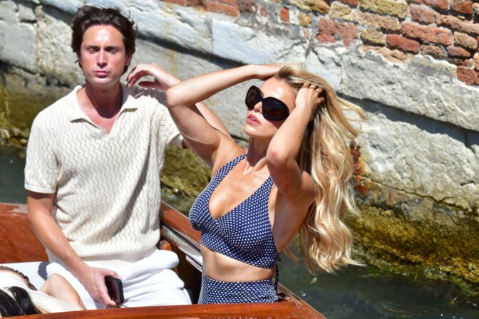 Brooks Nader Sizzles in Sultry Polka Dot Bikini, Putting Her Voluptuous Boobs and Curvy Ass on Full Display in Venice