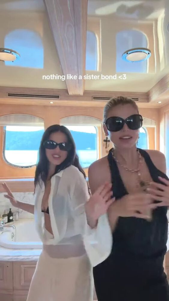 Brooks Nader Suffers Epic Boob Flash in Jaw-Dropping Black Gown While Dancing on Yacht with Sister Exposing Major Cleavage in Naughty NSFW Moment