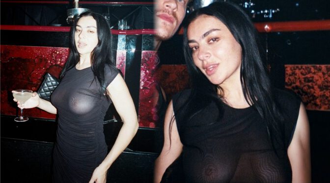 Charli XCX Sizzles in Jaw-Dropping See-Through Gown Exposing Her Tits at YSL Bash
