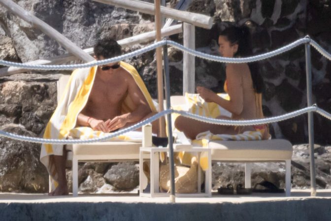 Dua Lipa Sizzles in Minuscule Yellow Bikini Exposing Her Curvy Ass During Sizzling Italian Vacation