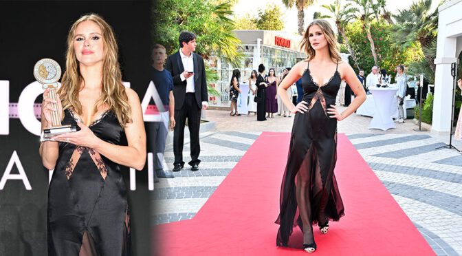 Erin Moriarty Sizzles in See-Through Black Lace Lingerie Dress, Flaunting Major Boobs and Jaw-Dropping Cleavage in Daring Naked Illusion Gown