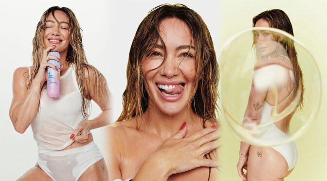 Hilary Duff Sizzles in Naked Ambition Photoshoot Exposing Her Luscious Boobs and Tantalizing Cleavage in a Daring Fruit Fusion Display