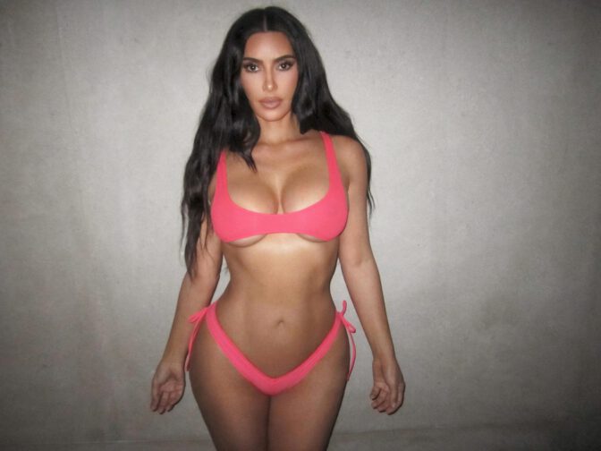 Kim Kardashian Sizzles in Scorching Hot SKIMS Bikini Selfies Exposing Ample Cleavage and Voluptuous Boobs