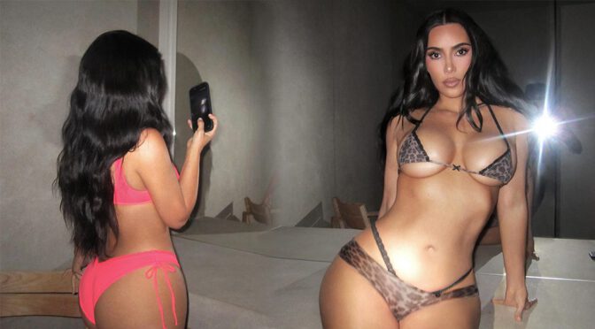 Kim Kardashian Sizzles in Scorching Hot SKIMS Bikini Selfies Exposing Ample Cleavage and Voluptuous Boobs