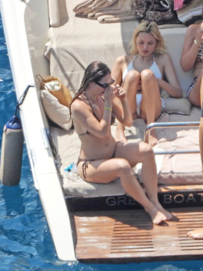 Lily James Flaunts Jaw-Dropping Curves in Barely-There Bikini on Portofino Boat
