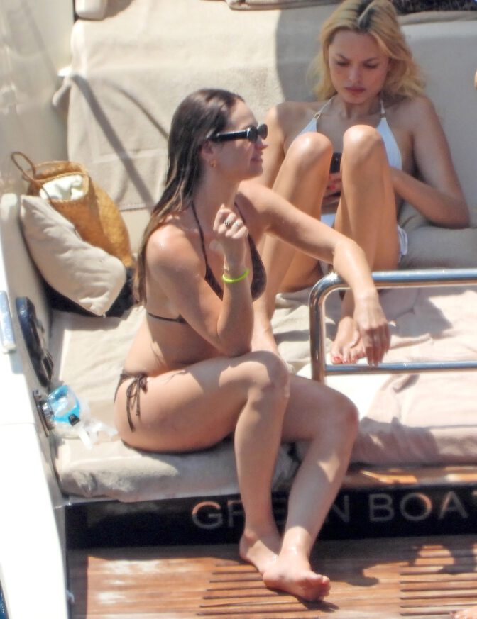 Lily James Flaunts Jaw-Dropping Curves in Barely-There Bikini on Portofino Boat