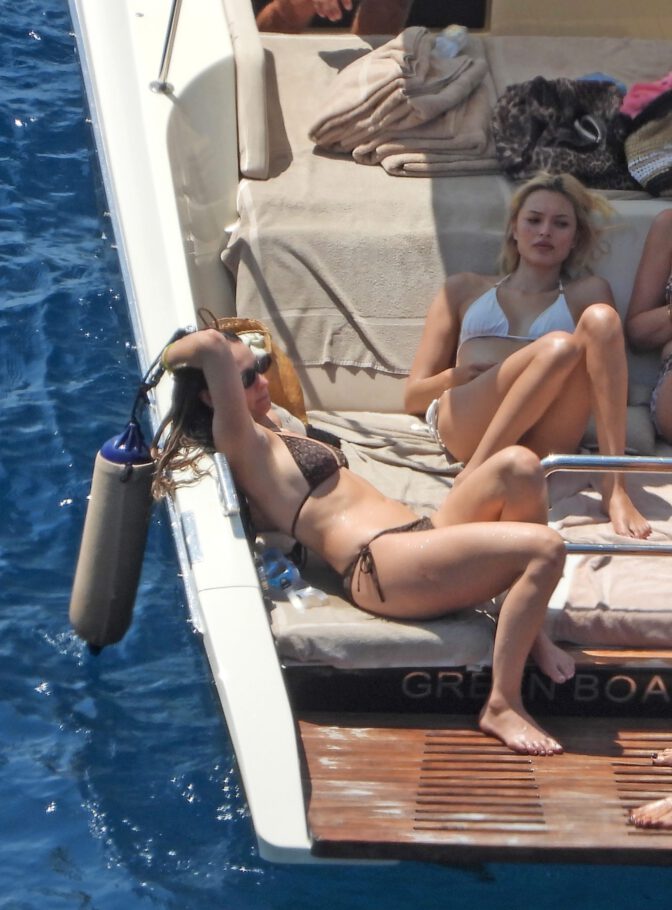 Lily James Flaunts Jaw-Dropping Curves in Barely-There Bikini on Portofino Boat
