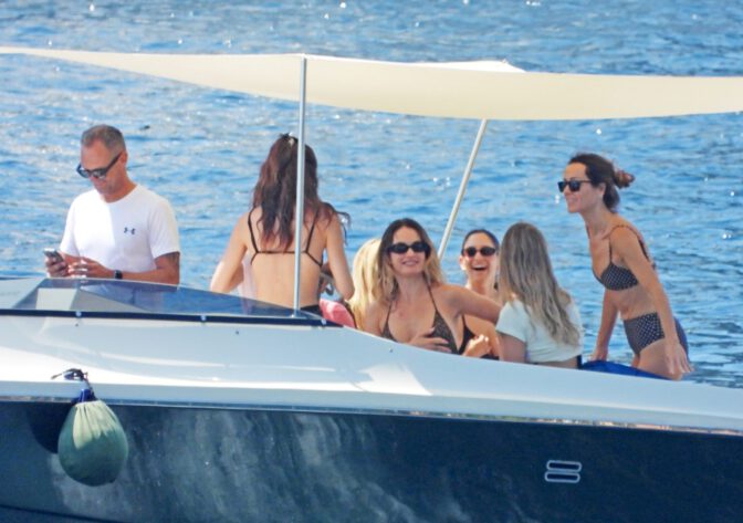 Lily James Flaunts Jaw-Dropping Curves in Barely-There Bikini on Portofino Boat