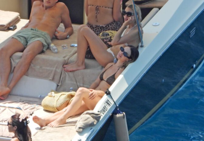 Lily James Flaunts Jaw-Dropping Curves in Barely-There Bikini on Portofino Boat
