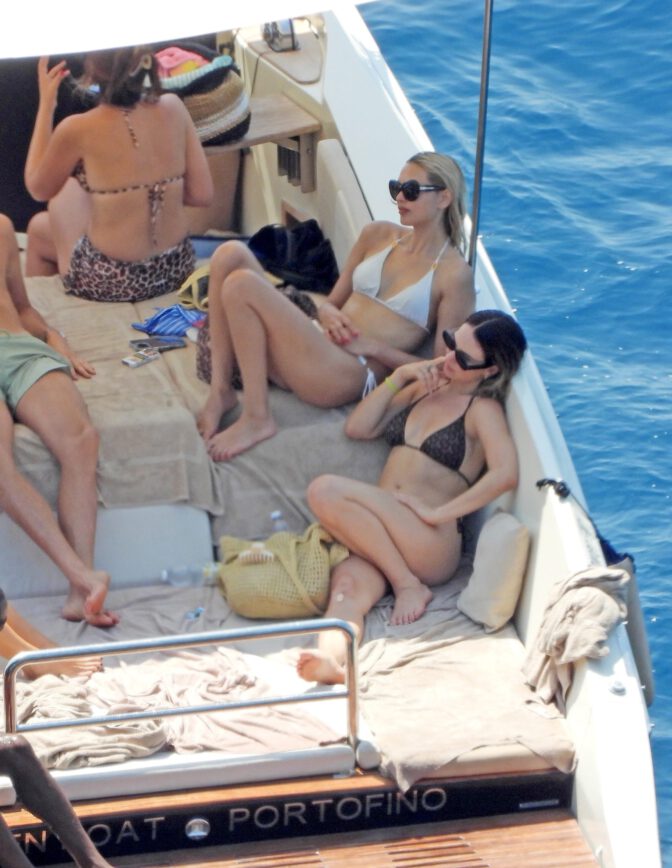 Lily James Flaunts Jaw-Dropping Curves in Barely-There Bikini on Portofino Boat