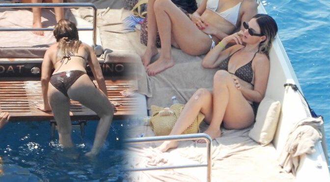 Lily James Flaunts Jaw-Dropping Curves in Barely-There Bikini on Portofino Boat
