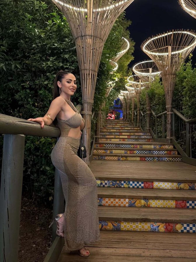 Maddalena Cabizzosu Sizzles in Skintight Dress with Jaw-Dropping Underboob Exposure and Serious Cleavage Action