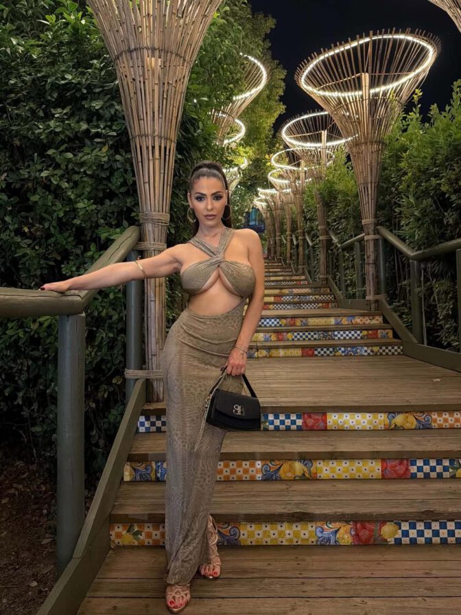 Maddalena Cabizzosu Sizzles in Skintight Dress with Jaw-Dropping Underboob Exposure and Serious Cleavage Action