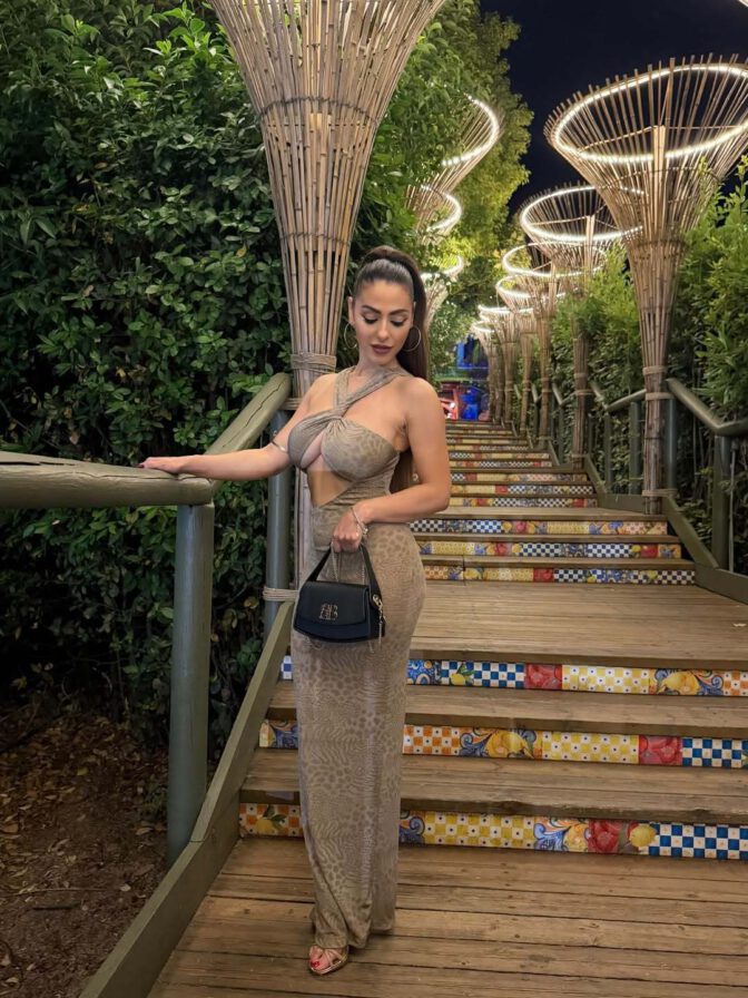 Maddalena Cabizzosu Sizzles in Skintight Dress with Jaw-Dropping Underboob Exposure and Serious Cleavage Action