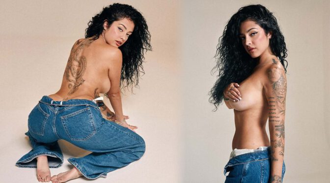Malu Trevejo Goes Totally Topless, Smothering Bare Breasts In Sizzling Hand Bra Studio Pics