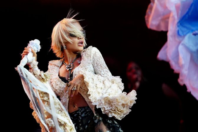 Rita Ora Sizzles in See-Through Lace Concert Getup Exposing Her Bare Ass and Thong