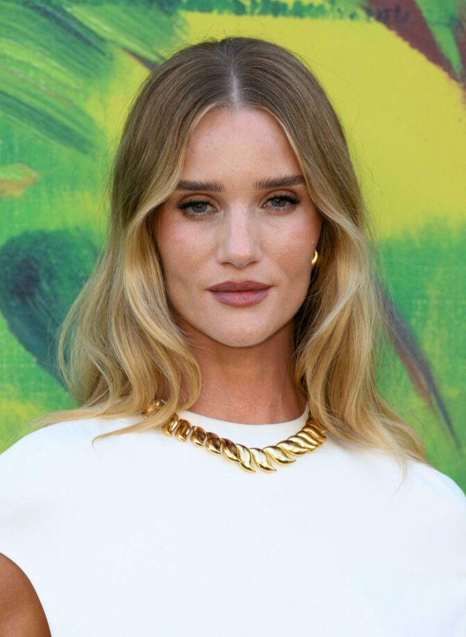 Rosie Huntington-Whiteley Bares Her Boobs in Sizzling Summer Party Reveal Exposing Sexy Cleavage and Going Braless on the Red Carpet