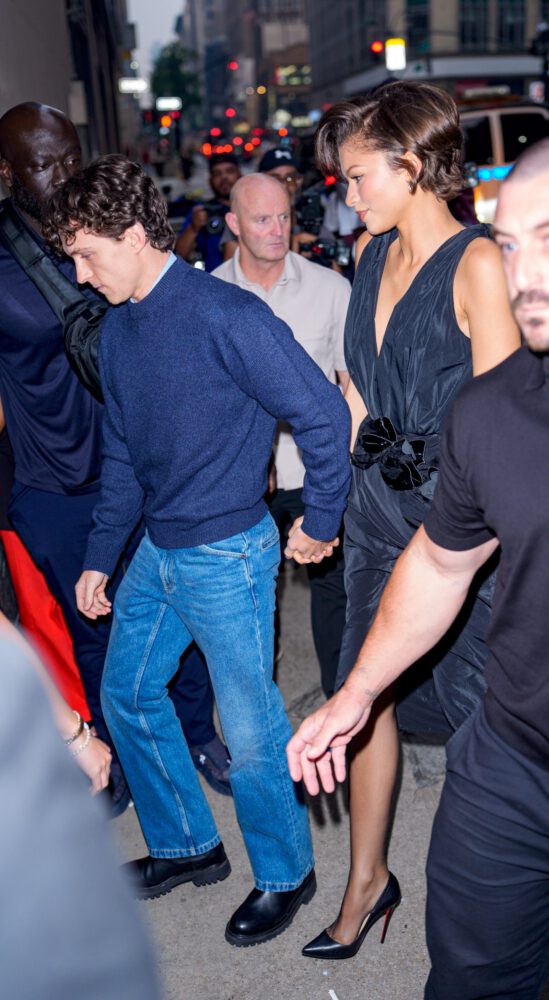 Zendaya Suffers Near Upskirt Tease in Slit Dress Leaving NYC Hotel