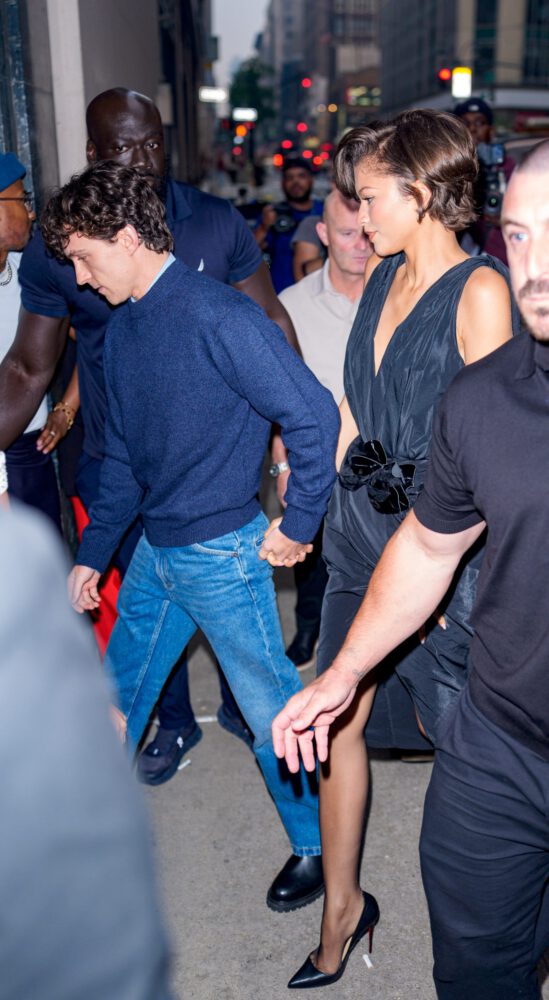 Zendaya Suffers Near Upskirt Tease in Slit Dress Leaving NYC Hotel
