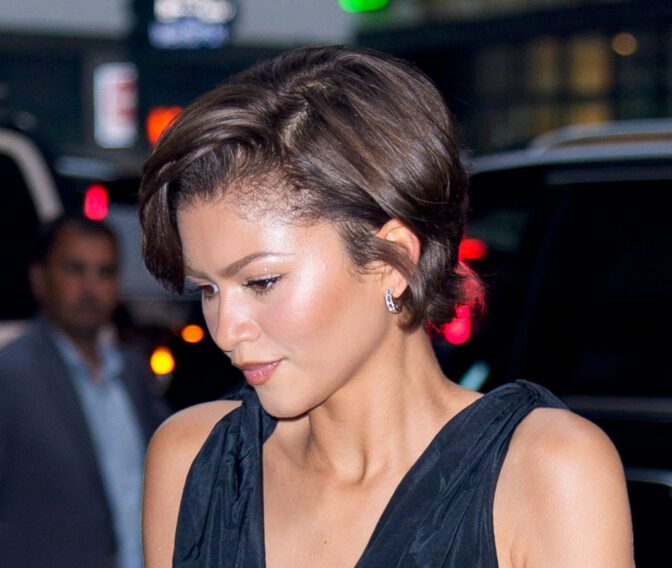 Zendaya Suffers Near Upskirt Tease in Slit Dress Leaving NYC Hotel