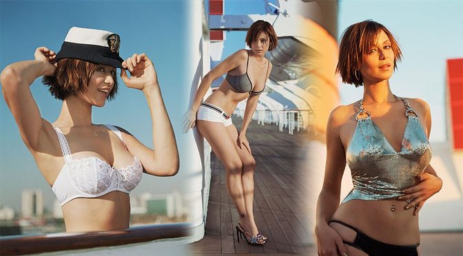 Catherine Bell Shows Off Her Sexy Curves in 2002 FHM Bikini Deck Shoot