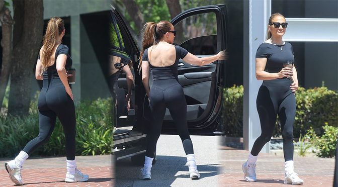 J.Lo Flaunts Her Juicy Boobs and Curvy Ass in a Sexy All‑Black Gym Look in LA