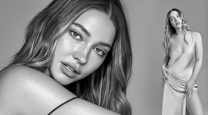 Madelyn Cline Dazzles in Silk and Sheer Lace, Flaunting Nude Silhouette in Explosive Studio Shoot