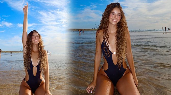 Marta Ferreira Turns Up the Heat in a Scorching Low‑Cut Black Swimsuit Showcasing Her Sexy Curves