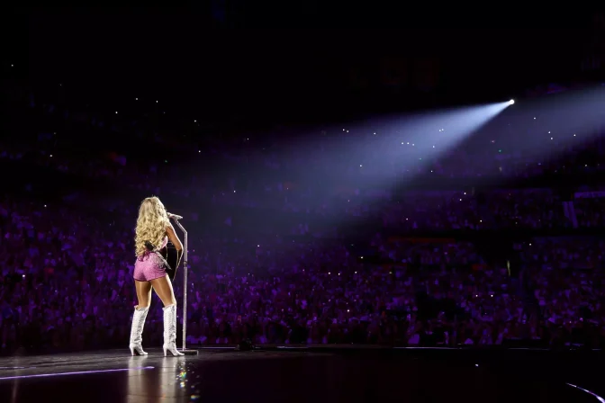 Megan Moroney Sets Nashville Ablaze in a Tiny Pink Beaded Dress That Barely Holds Her Curves