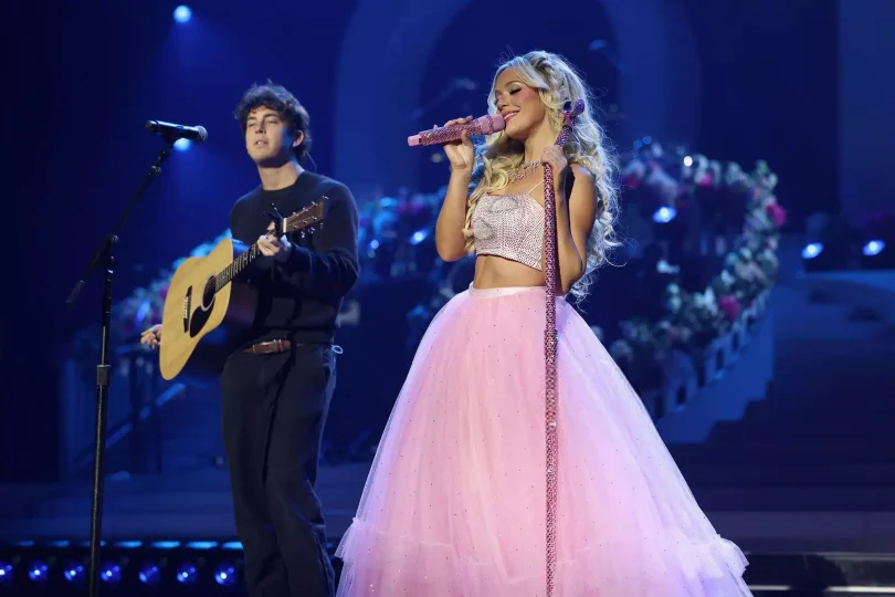 Megan Moroney Sets Nashville Ablaze in a Tiny Pink Beaded Dress That Barely Holds Her Curves