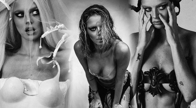 Samara Weaving Ignites A Shot Magazine with Sexy Transparent Latex, Sculpted Cups and an Unblinking Stare